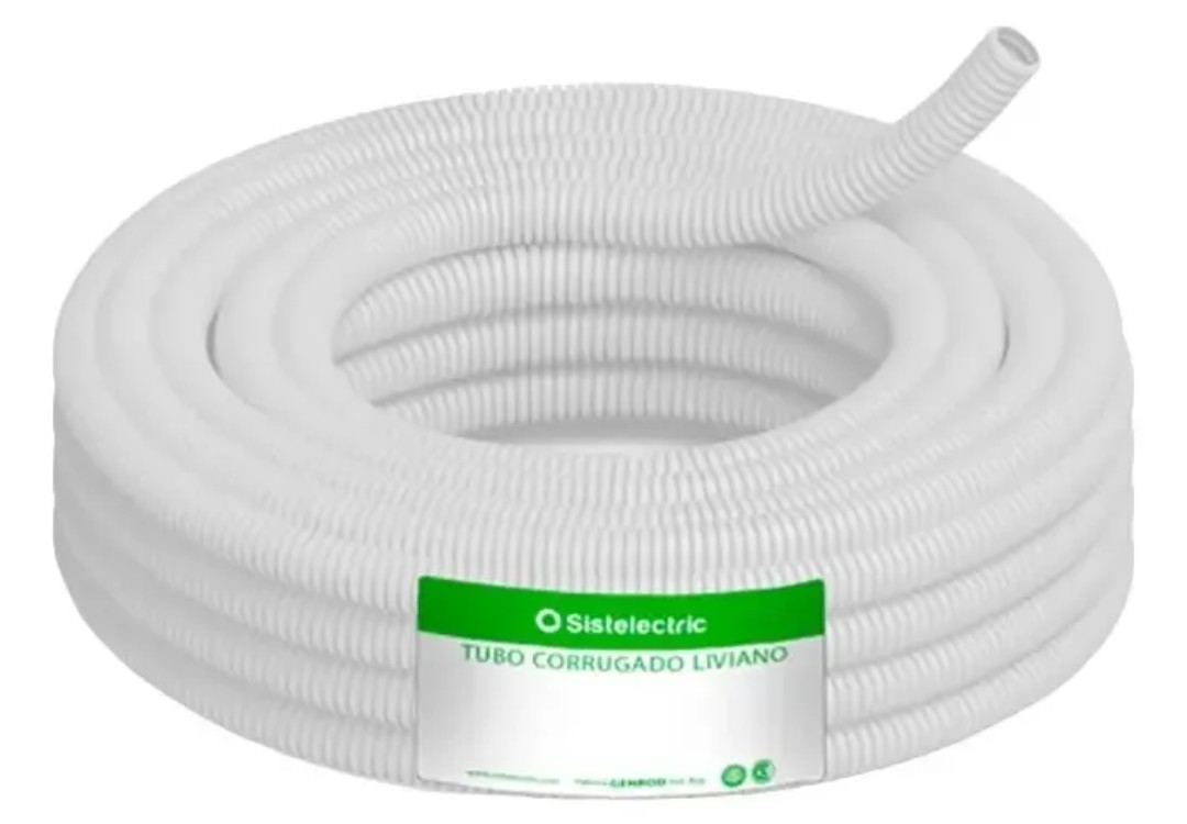 Caño Corrugado Blanco Genrod X 25mts Ignifugo